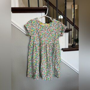 Mini Boden Multicolor Floral Cotton Dress - Pink, Green, Yellow